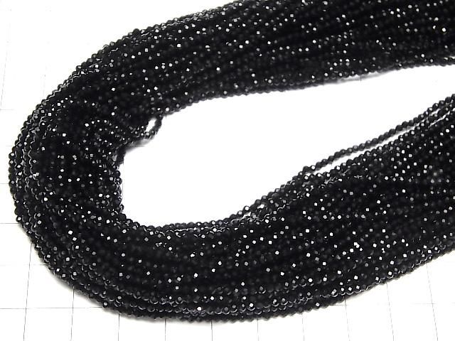 【動画】【素晴らしい輝き】2本780円!オニキス 極小ラウンドカット2mm 1連(約37cm) サムネイル4