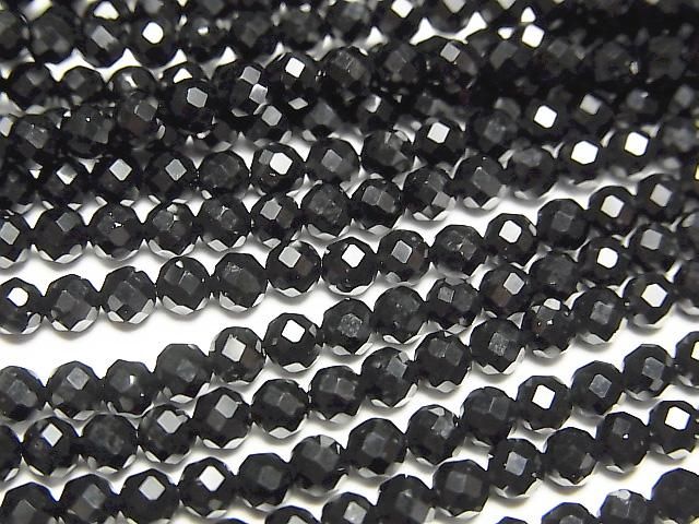 【動画】【素晴らしい輝き】2本780円!オニキス ラウンドカット3mm 1連(約38cm)の画像