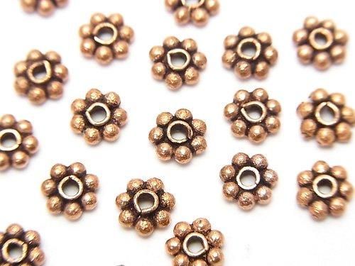 コッパー(銅) ロンデル デイジー 【4mm】【5mm】【6mm】 いぶし仕上げ 1連(約18cm)の画像