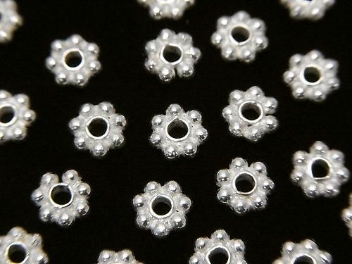 コッパー(銅) ロンデル デイジー シルバーコーティング 【4mm】【5mm】【6mm】 1連(約18cm)の画像