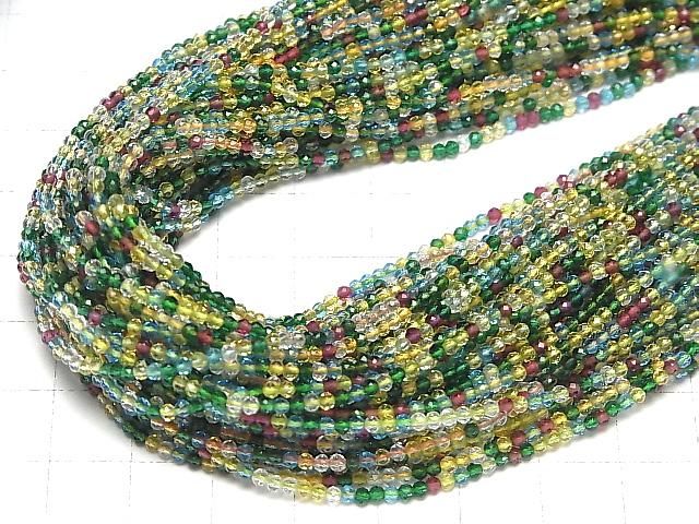 【素晴らしい輝き】ガラスビーズ 極小ラウンドカット2mm マルチカラー 1連(約32cm) サムネイル4