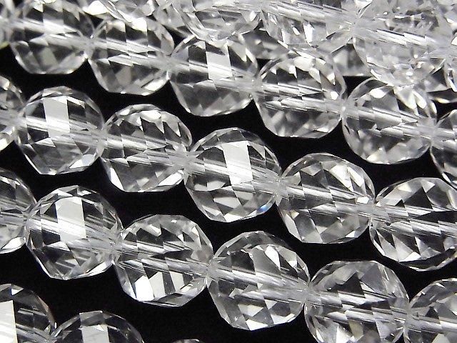 【動画】【素晴らしい輝き】クリスタルAAA 72面ツイストラウンドカット10mm 「Special cut」 半連/1連(約37cm)の画像