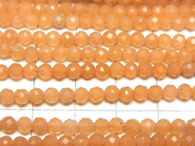 【動画】【素晴らしい輝き】オレンジアベンチュリン ラウンドカット4mm 1連(約37cm) サムネイル2