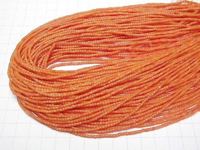 【動画】オレンジコーラル(染) ロンデル(ヘイシ)2×2×1.5mm 1連(約38cm) サムネイル4
