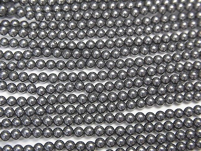 高純度テラヘルツ鉱石 極小ラウンド2mm 1連(約37cm)の画像