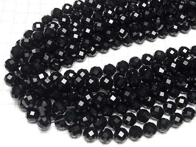 【素晴らしい輝き】オニキスAAA 64面ラウンドカット10mm 1連(約36cm) サムネイル4