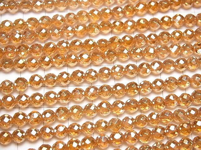 【動画】オレンジフラッシュクリスタル 64面ラウンドカット6mm 半連/1連(約36cm) サムネイル3