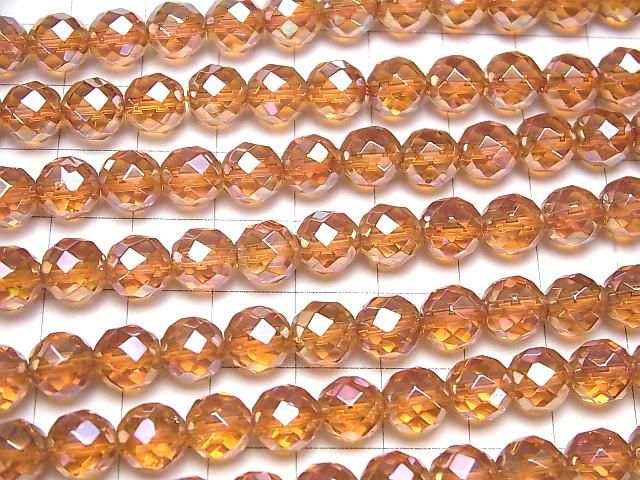 【動画】オレンジフラッシュクリスタル 64面ラウンドカット8mm 半連/1連(約38cm) サムネイル3