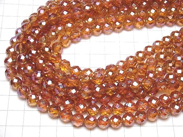 【動画】オレンジフラッシュクリスタル 64面ラウンドカット8mm 半連/1連(約38cm) サムネイル4