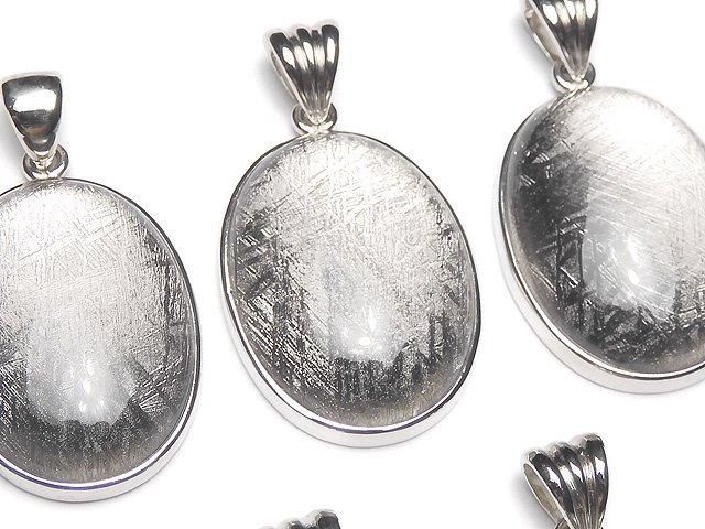 【動画】メテオライト(ムオニナルスタ隕石) オーバル型ペンダントトップ32×23×7mm SILVER925製の画像