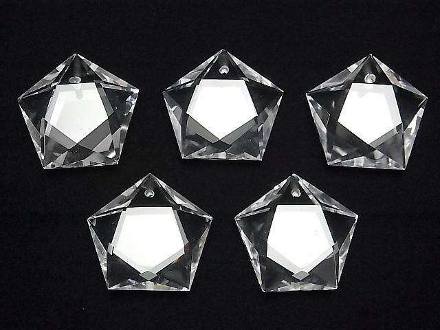 【動画】【素晴らしい輝き】天然クリスタルAAA 穴あき五芒星カット25×26mm 1個 サムネイル4