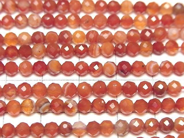 【動画】【素晴らしい輝き】カーネリアン・サードニクスAA++ 32面ラウンドカット4mm 1連(約38cm) サムネイル2