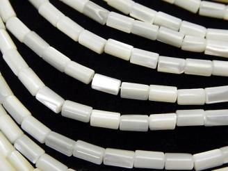 マザーオブパール ホワイト チューブ5×3×3mm 1連(約36cm)