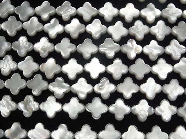 【動画】高品質ホワイトシェル(白蝶貝)AAA フラワーモチーフ10×10mm 1/4連~1連(約36cm) サムネイル3