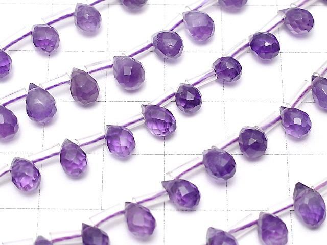 【動画】アメジストAAA- ドロップ ブリオレットカット7×5×5mm 半連/1連(約38cm) サムネイル3