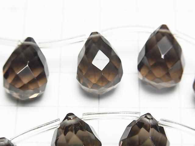 スモーキークォーツ 大粒ドロップ ブリオレットカット16×12×12mm 1/4連~1連(約36cm) サムネイル2