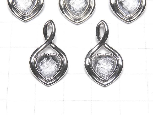 メテオライト(ムオニナルスタ隕石) ハート型ペンダントトップ24×15×6mm SILVER925製 サムネイル3
