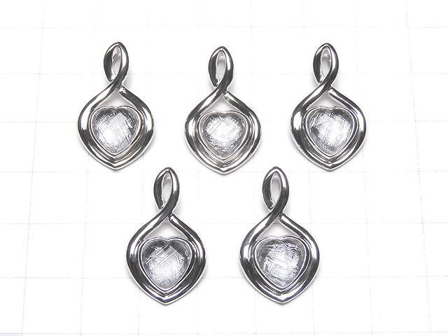 メテオライト(ムオニナルスタ隕石) ハート型ペンダントトップ24×15×6mm SILVER925製 サムネイル4