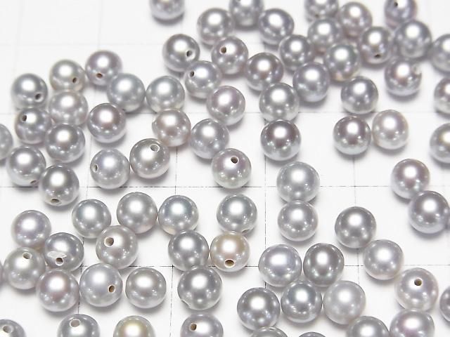 【動画】淡水真珠AAA ラウンド4~4.5mm 【片穴】 シルバー 2ペア サムネイル2