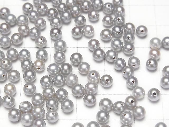 【動画】淡水真珠AAA ラウンド4~4.5mm 【片穴】 シルバー 2ペア サムネイル3
