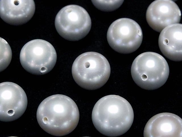 【動画】淡水真珠AAA ラウンド8mm 【片穴】 シルバー 1ペアの画像