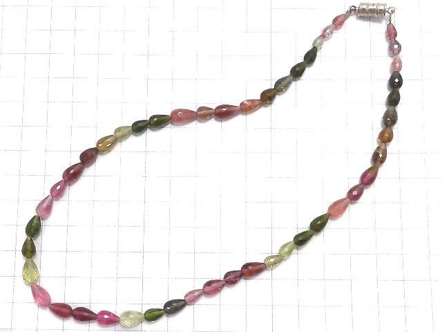 【動画】【1点もの】最上級マルチカラートルマリンAAAA 縦穴ドロップカット 1連(ネックレス) NO.4 サムネイル3