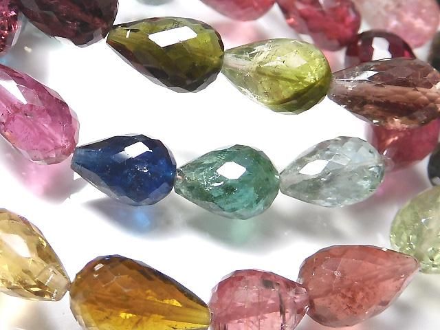 【動画】【1点もの】最上級マルチカラートルマリンAAAA 縦穴ドロップカット 1連(ネックレス) NO.8の画像