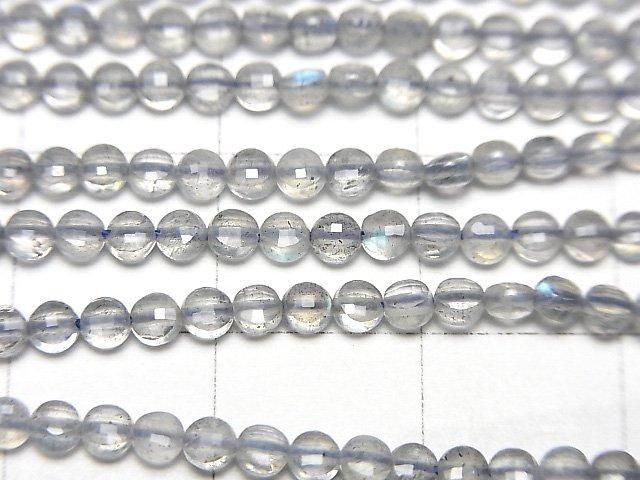 【動画】【素晴らしい輝き】宝石質ラブラドライトAA++ 極小コインカット2.5×2.5×1.5mm 1連(約38cm) サムネイル2
