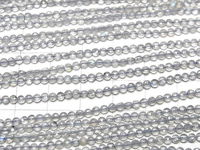 【動画】【素晴らしい輝き】宝石質ラブラドライトAA++ 極小コインカット2.5×2.5×1.5mm 1連(約38cm) サムネイル3