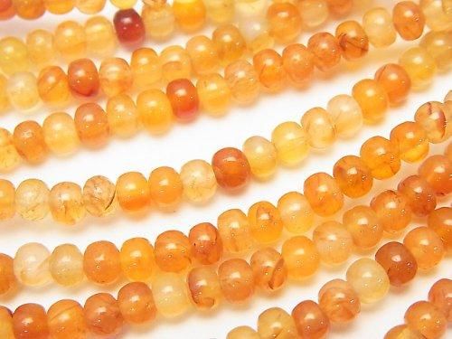 ミックスカーネリアン ロンデル4×4×3mm 半連/1連(約38cm)の画像