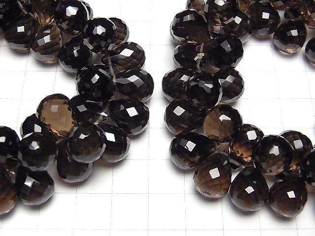【動画】【素晴らしい輝き】宝石質スモーキークォーツAAA ドロップ ブリオレットカット14×10×10mm 1/4連~1連(ブレス) サムネイル3