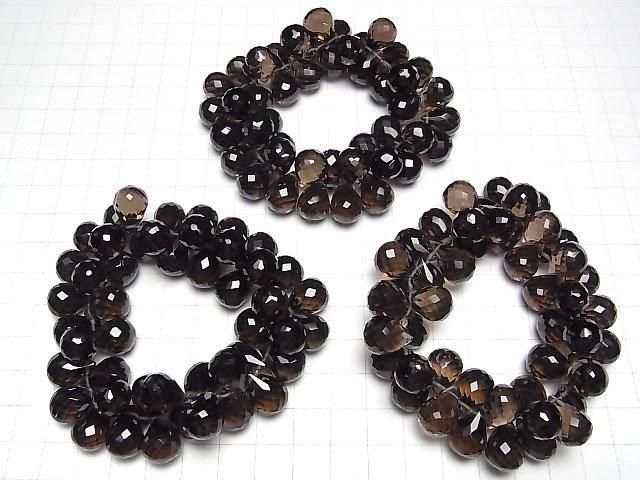 【動画】【素晴らしい輝き】宝石質スモーキークォーツAAA ドロップ ブリオレットカット14×10×10mm 1/4連~1連(ブレス) サムネイル4