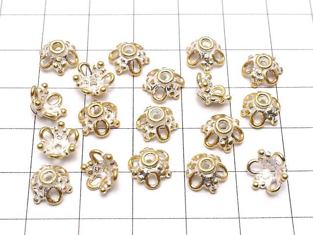 Silver925 ビーズキャップ8×8×3mm アンティークゴールド仕上げ 2個 サムネイル4