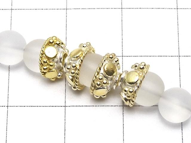 SILVER925 アンティークゴールド仕上げ ビーズキャップ8×8×4mm 2個 サムネイル3
