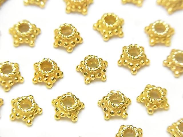 Silver925 ビーズキャップ5mm・6mm 18KGP 4個の画像