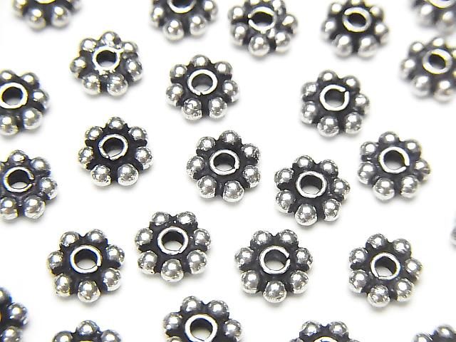 Silver925 ロンデル デイジー4・5・6mm いぶし 5粒の画像