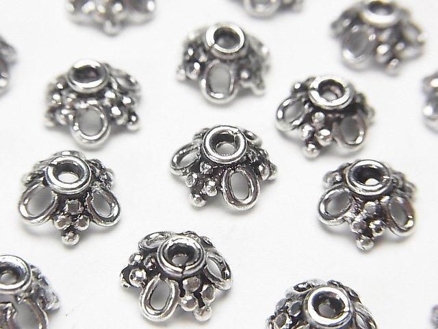 Silver925 ビーズキャップ8×8×4mm いぶし仕上げ 2個の画像