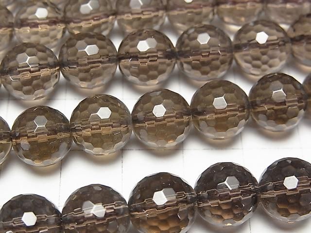 スモーキークォーツAAA 128面ラウンドカット10mm 半連/1連(約38cm) サムネイル2
