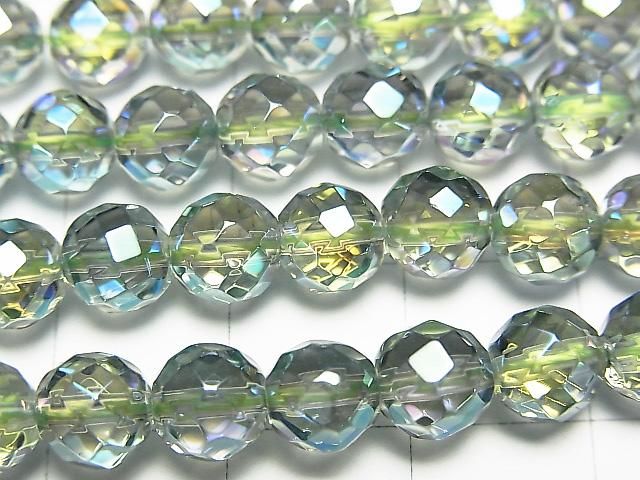 【動画】グリーンフラッシュクリスタル 64面ラウンドカット6mm 半連/1連(約37cm) サムネイル2
