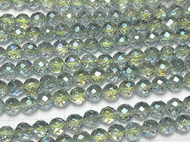 【動画】グリーンフラッシュクリスタル 64面ラウンドカット6mm 半連/1連(約37cm) サムネイル3