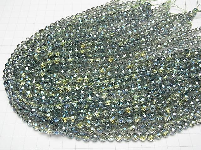 【動画】グリーンフラッシュクリスタル 64面ラウンドカット6mm 半連/1連(約37cm) サムネイル4