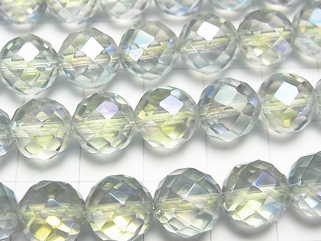 【動画】グリーンフラッシュクリスタル 64面ラウンドカット10mm 半連/1連(約37cm) サムネイル2