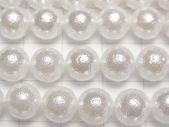 【動画】貝パール(シュガーパール) ホワイト ラウンド8mm 1連(約38cm) サムネイル2