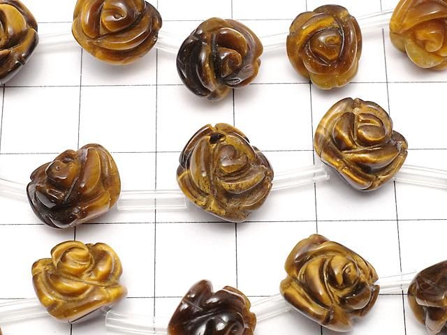 【動画】イエロータイガーアイAAA 薔薇(ローズ)【8mm】【12mm】 半連/1連(約38cm) サムネイル2