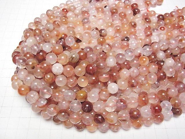 【動画】レッドヘマタイトクォーツ ラウンド10mm 半連/1連(約36cm) サムネイル4