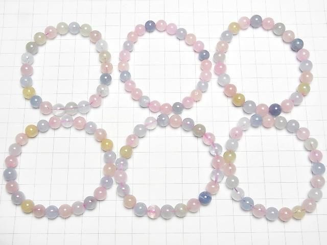 【動画】ベリルミックス(マルチカラーアクアマリン)AAA- ラウンド8mm 1連(ブレス) サムネイル4