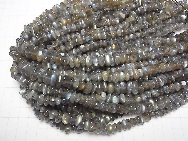 【動画】ラブラドライトAA++ ミニタンブル(チップ) 1連(約38cm) サムネイル4