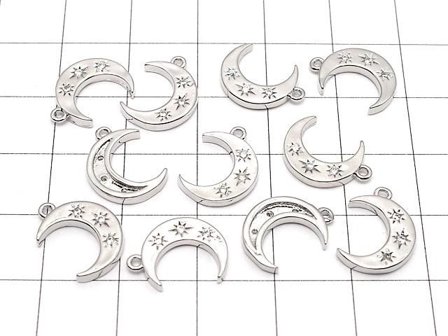 メタルパーツ 三日月モチーフ チャーム14×10mm シルバーカラー(CZ付) 2個 サムネイル4