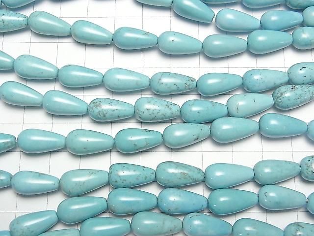 【動画】マグネサイトターコイズ 縦穴ドロップ(プレーン)16×7×7mm 1連(約36cm) サムネイル3