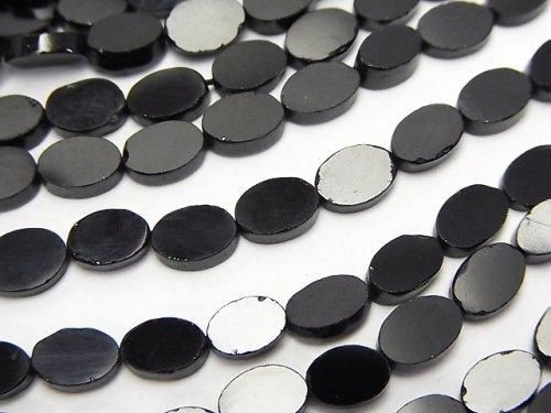ブラックスピネルAAA- オーバル6×4×2mm 1連(約32cm)の画像